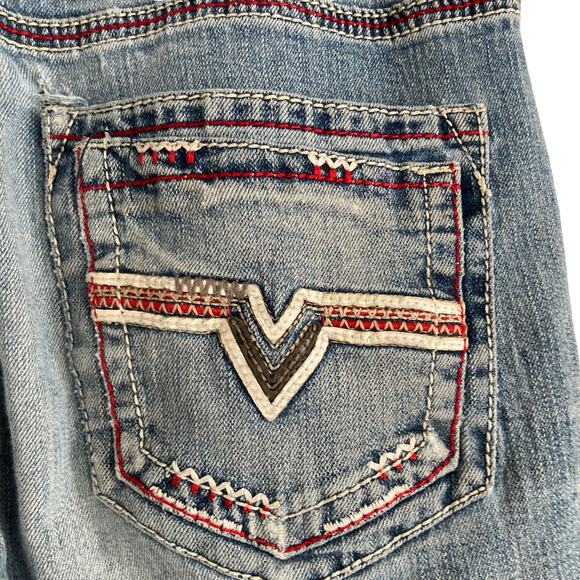 Womens Black Denim Mid Wash Faded Western Cowgirl Low Rise Boot Cut Jeans 30 - Picture 12 of 15